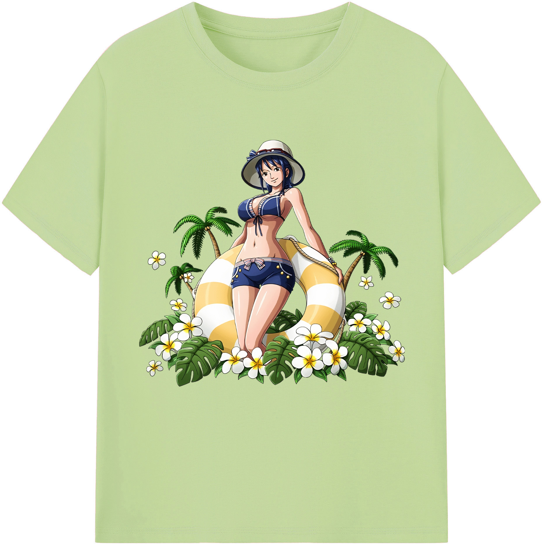 ワンピース ニコ・ロビン ONE PIECE Nico Robin 綿100％半袖Tシャツ（フロントプリント）